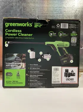 5119802 Greenworks 24v 600 Psi Battery Pressure Washer/cleaner With And Charger #3
