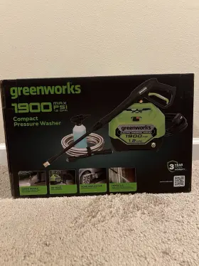 Gpw1901 Greenworks New 1900 Max Psi 1.2gpm Electric Compact Pressurewasher