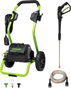 Gpw2000-1rg Greenworks 2000 Psi 13 Amp Electric Pressure Washer - 20 Ft Hose With Wheels