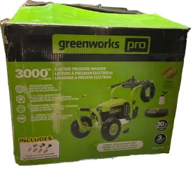 Gpw3001 Greenworks Pro 3000 Psi Electric Pressure Washer 25ft Hose 35ft Cord 5no