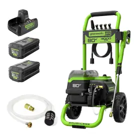 Pw80l520 Greenworks 80v 3000psi Pressure Washer With 2 X5ah Battery And Dualport Charger