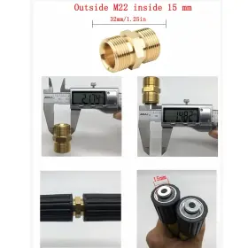 Haowujin 770773630772 2 Pieces Pressure Washer Hose Adapter Straight Fitting M22 Metric Male To Mal #2