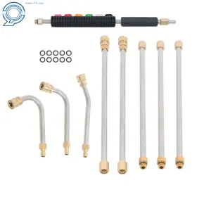Hp116133 Happy19star 9-piece Set Of High Pressure Water Gun Extension Rod 1/4 Quick Connect 4000 Psi