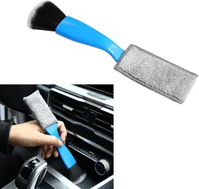 Hysz616be-1pc Hawyet 1 Pc Double Head Car Detail Clean Brush 8.6in X 1.9in Blue