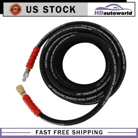 H0517507364ld Hdautoworld 3/8 Inch X 50ft 6000psi Hot Water Pressure Washer Hose Non-marking 2-braid R2 Black