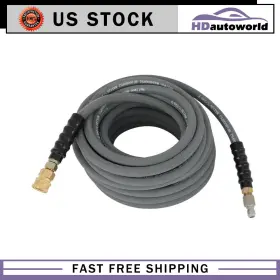 H1317164055ld Hdautoworld 275f 3/8 Inch 50ft Pressure Washer Hose 4000 Psi Non-marking Gray With Couplers