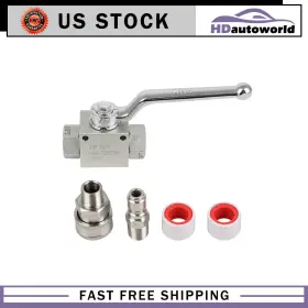 Hd180fg222d87 Hdautoworld Stainless Steel High Pressure Washer Ball Valve Kit For Power Hose 3/8 In