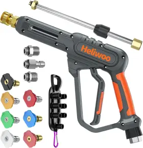 Heliwoo 705353216787 High Pressure Washer Gun With Swivel Ends Power M22 14mm And 15mm