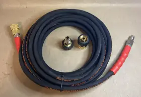 Hlw-gsg-1 Heliwoo Hlw-gsg-1#4bk-25ft 25ft 1/4 Inch Pressure Washer Hose 4200psi With 3/8 Quick Connect Kink Resistant