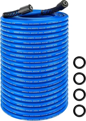 Hx-jyfbg-50ft-blue Heliwoo 50ft 4000psi Pressure Washer Hose 1/4 Inch Kink Resistant Power