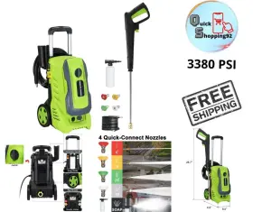 1800w Hidrolavadora De Alta Presi N Hidrojet Electrico 3380psi 313047993908 3380 Psi Con 4 Boquillas