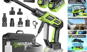 400w Highlike Sc15 Cordless Pressure Washer - 1500psi 2.6gpm Brushless Motor 2x4000mah