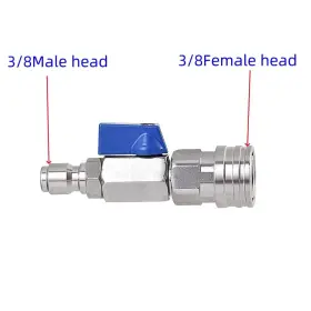 Hnoygnu 721545463036 High Pressure Washer Ball Valve Kit - Stainless Steel 3/8 Inch Quick C #2