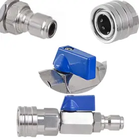 Hnoygnu 721545463036 High Pressure Washer Ball Valve Kit - Stainless Steel 3/8 Inch Quick C #3