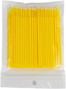 Gms068-1 Hodashi 100 Pcs Car Touch Up Paint Micro Brush Applicator Sticks Disposable Tip Yellow