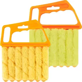 Hokoad 727156921866 2 Pcs Blind Cleaner - Washable Window Duster Orange Yellow