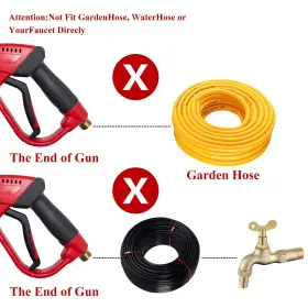 Hourleey 724190824375 Pressure Washer Gun Red High Power With Replacement Wand Extensio #2