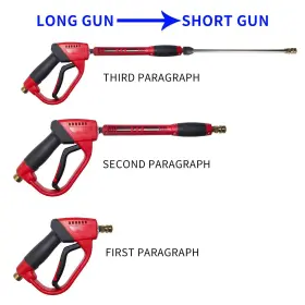 Hourleey 724190824375 Pressure Washer Gun Red High Power With Replacement Wand Extensio #3