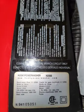 H2000 Husky 1800 Pressure Washer #2