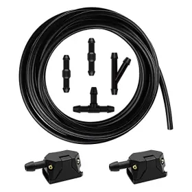 Guan-0207 Ihotder 7-in-1 Windshield Washer Hose Kit Including 2pcs Universal 4 Holes Arm Mounted
