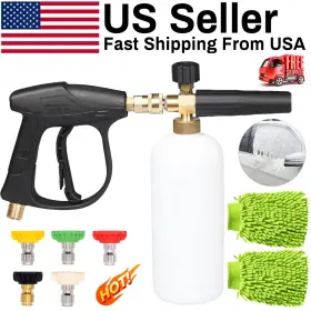 Ikaufen 982766729282 1/4 Inch Foam Pressure Washer Gun Car Wash Soap Lance Cannon Spray Jet Bottle