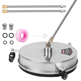 Imountek 737547595064 15 Inch Surface Cleaner 4000psi Stainless Steel Pressure Washer With 3 Wheels& 2 Wands