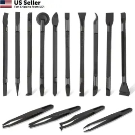 Innohhustle 589888 1 V46jwzsk 14 Pcs Plastic Crevice Cleaning Tool Car Detailing Spatula Set Black
