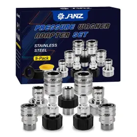 As-001 Janz Pressure Washer Adapter Set M22 To 3/8 Inch Quick Disconnect Kit 3/4 I