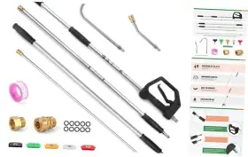 13ft-qxgtz Jeruifox 13 Ft Pressure Washer Extension Wand With Gutter Cleaner