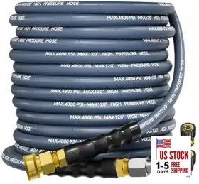 Jinhui 700398184800 3/8 Inch 4800psi Pressure Washer Hose With Swivel Quick Connect For 50ft Blue