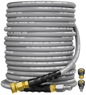 Jinhui 700398184886 3/8 Inch 4800psi Pressure Washer Hose 100ft With Swivel Quick Connect For Cold/hot