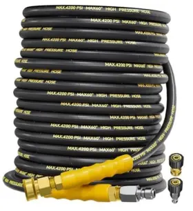 Jinhui 700398184947 4200psi Pressure Washer Hose With 3/8 Inch Swivel Quick Connect For Cold/hot 100ft