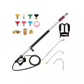 Justincity 445040083089 24 Ft. Cordless High Pressure Washer Extension Wand With Drain Groove Adjustable