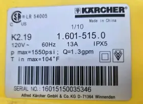 601-515 K Rcher Used Oem Karcher K2.19 Powerwasher Housing
