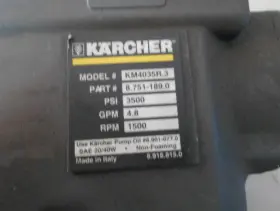 8.751-1790 K Rcher 8.751-1890 Used Karcher Pressure Water Pump. P/n Model Km4035r.3 #2