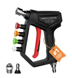 Mf-gd02-b-us1 Kenneas Short Pressure Washer Gun With Swivel And Nozzle Holder 4000 Psi 1/4 Inch Quic Mf-gd02-b-us1 Kenneas Short Pressure Washer Gun With Swivel And Nozzle Holder 4000 Psi 1/4 Inch Quic