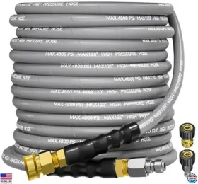 B0dp4hkvk6 Kobalt 50ft 3/8 Inch Pressure Washer Hose 4800psi Swivel Quick Connect Kink Resistant