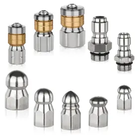 Pzt-010 Kzfuli 10pcs Sewer Jetter Kit Nozzle Rotary Button Pressure Clea