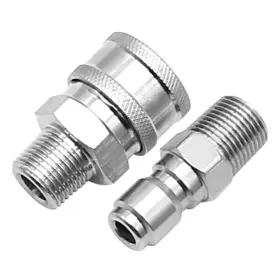 Fusfryh669 Laffoonparts 2 Pieces Pressure Washer Quick Connect Kit 3/8 Inch Male Thread Fitting Adapter