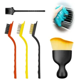 Kts02 Lcwyorh 6pcs Car Interior Detailing Brush Cleaning Gel Kit Soft 1 Pcs Bright Yellow