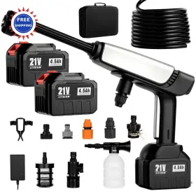 Leoter 603563808832 Cordless Pressure Washer Battery 2pcs 4 5ah Charger 6 In 1 Nozzle 2