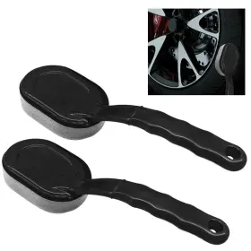 Lhdos-lds-085 Lhdos Tire Shine Applicator Brush Car Waxing Sponge With Curved Handle