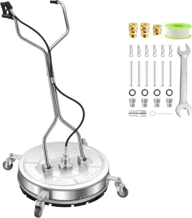 3565 Lidodola 24 Inch Pressure Washer Surface Cleaner 4500psi With Handles And Wheels Stainless Steel