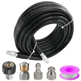 Liyyoo 788380892995 Sewer Jetter Kit For Pressure Washer 50ft 1/4 Inch Npt Drain Cleaning Hose