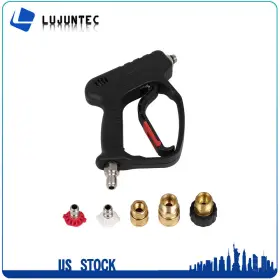 Ps18034ma187et Ljt High Pressure Washer Gun 5000psi Wash Foam Spray Short Wand With 5 Nozzle 3/8 Inch Male