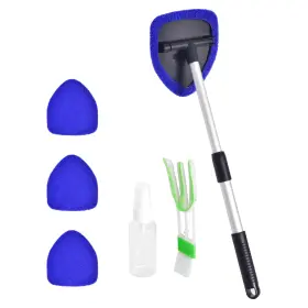 W101010 Lukcozmo Windshield Cleaner Car Cleaning Tool With 3 Reusable And Blue1