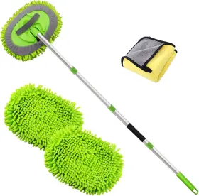 20240604 Lumimokki 62 Inch Car Wash Mop - Cleaning With Long Handle Stainless Steel Green