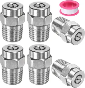 M Meterxity 445009723728 6 Pack Surface Clean Tips - 40 Degree 1/4 Inch Npt Male Pressure Washer Nozzles Clea