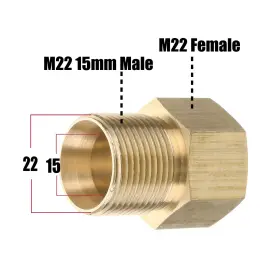M Mingle 002130278986 Pressure Washer Coupler Metric M22 15mm Male Thread To 14mm Fema #3