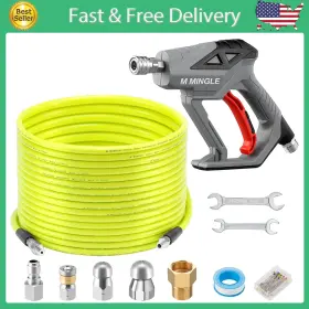 M Mingle 313031057050 Sewer Jetter Kit For Pressure Washer 100 Ft Drain Cleaner Hose With Power Washe